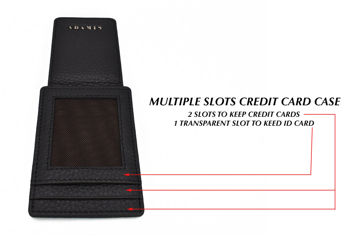 Credit Card Case And Magnetic Money Clip - Black