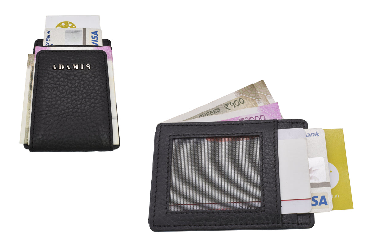 Credit Card Case And Magnetic Money Clip - Black