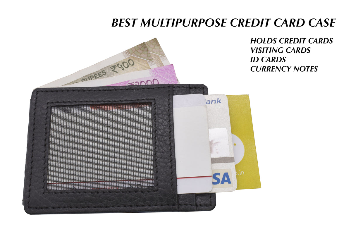 Credit Card Case And Magnetic Money Clip - Black