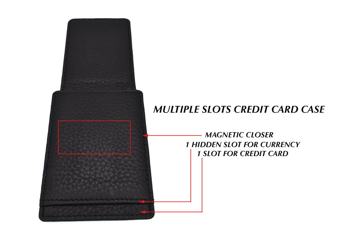 Credit Card Case And Magnetic Money Clip - Black