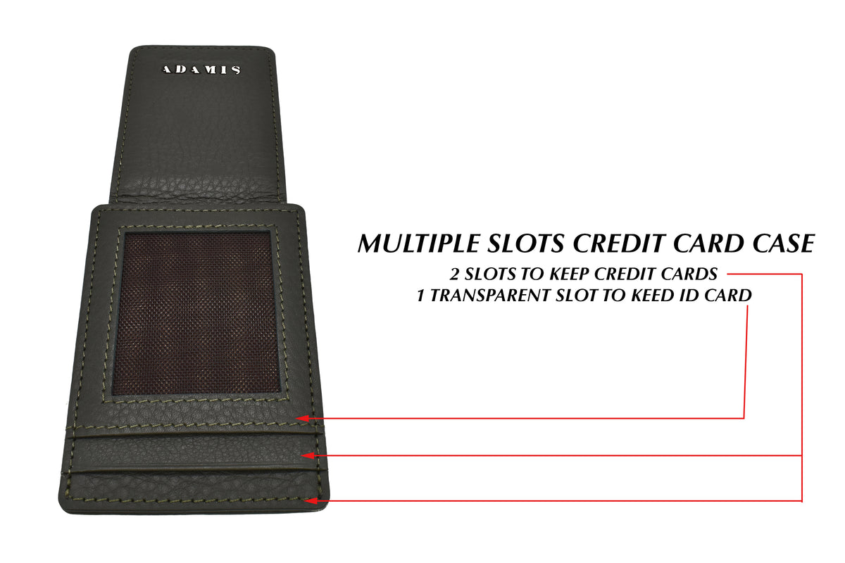 Credit Card Case And Magnetic Money Clip-Green