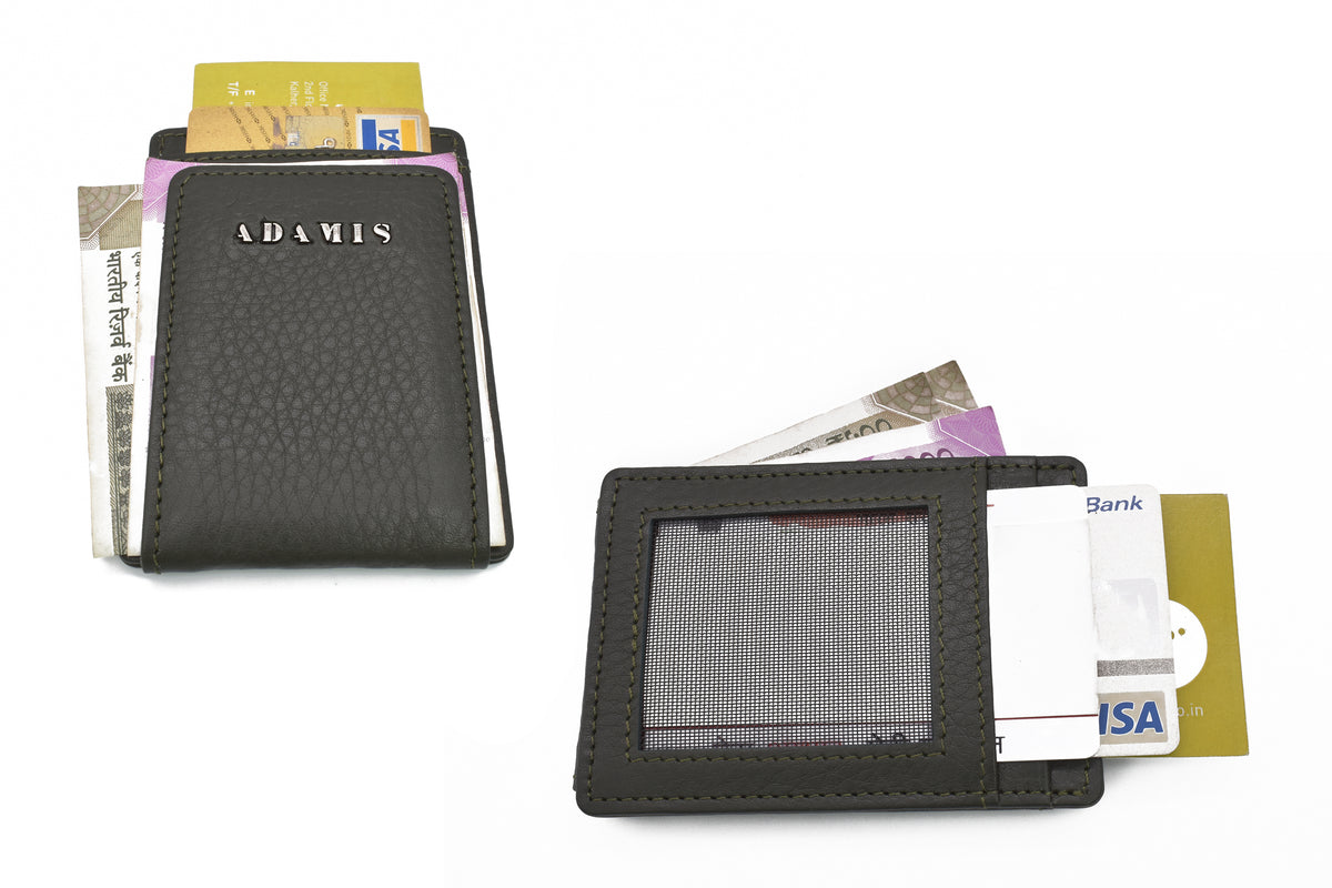 Credit Card Case And Magnetic Money Clip-Green