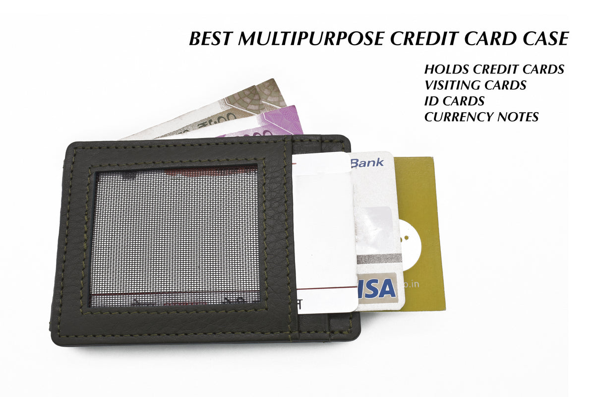 Credit Card Case And Magnetic Money Clip-Green