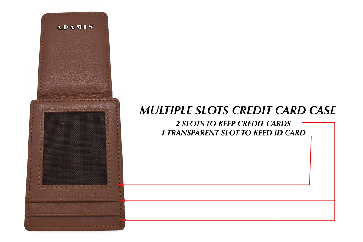 Credit Card Case And Magnetic Money Clip-Tan