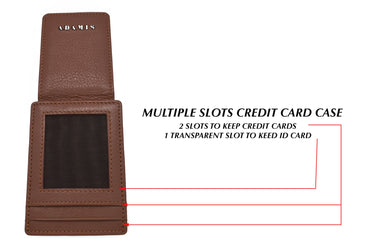 Credit Card Case And Magnetic Money Clip-Tan