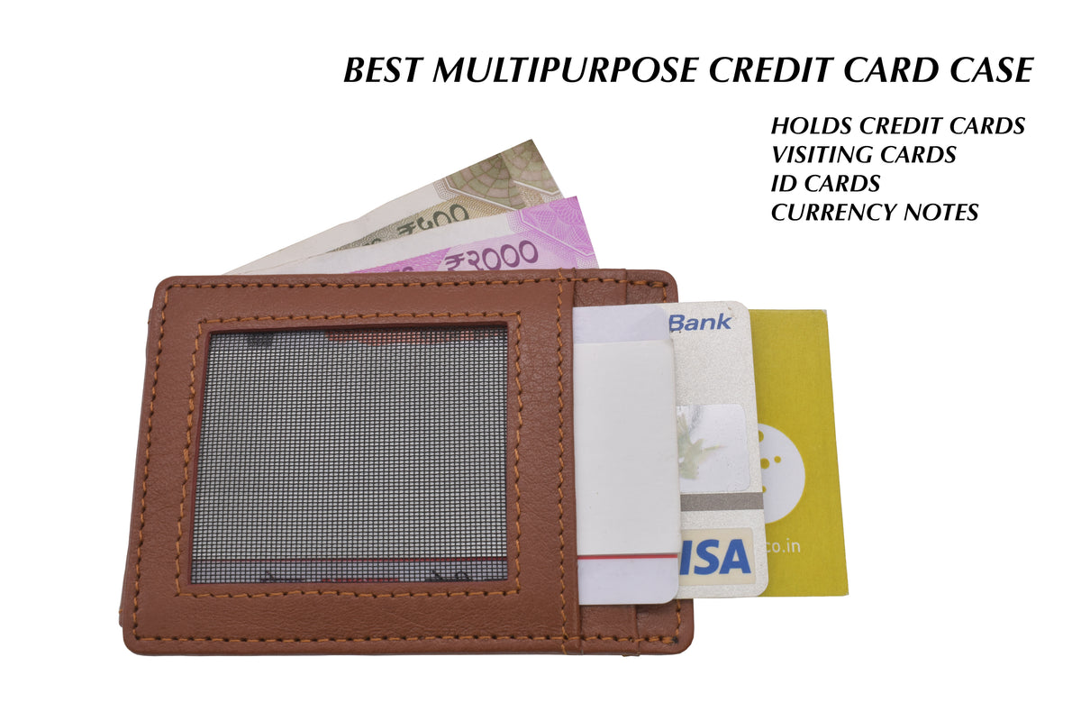 Credit Card Case And Magnetic Money Clip-Tan