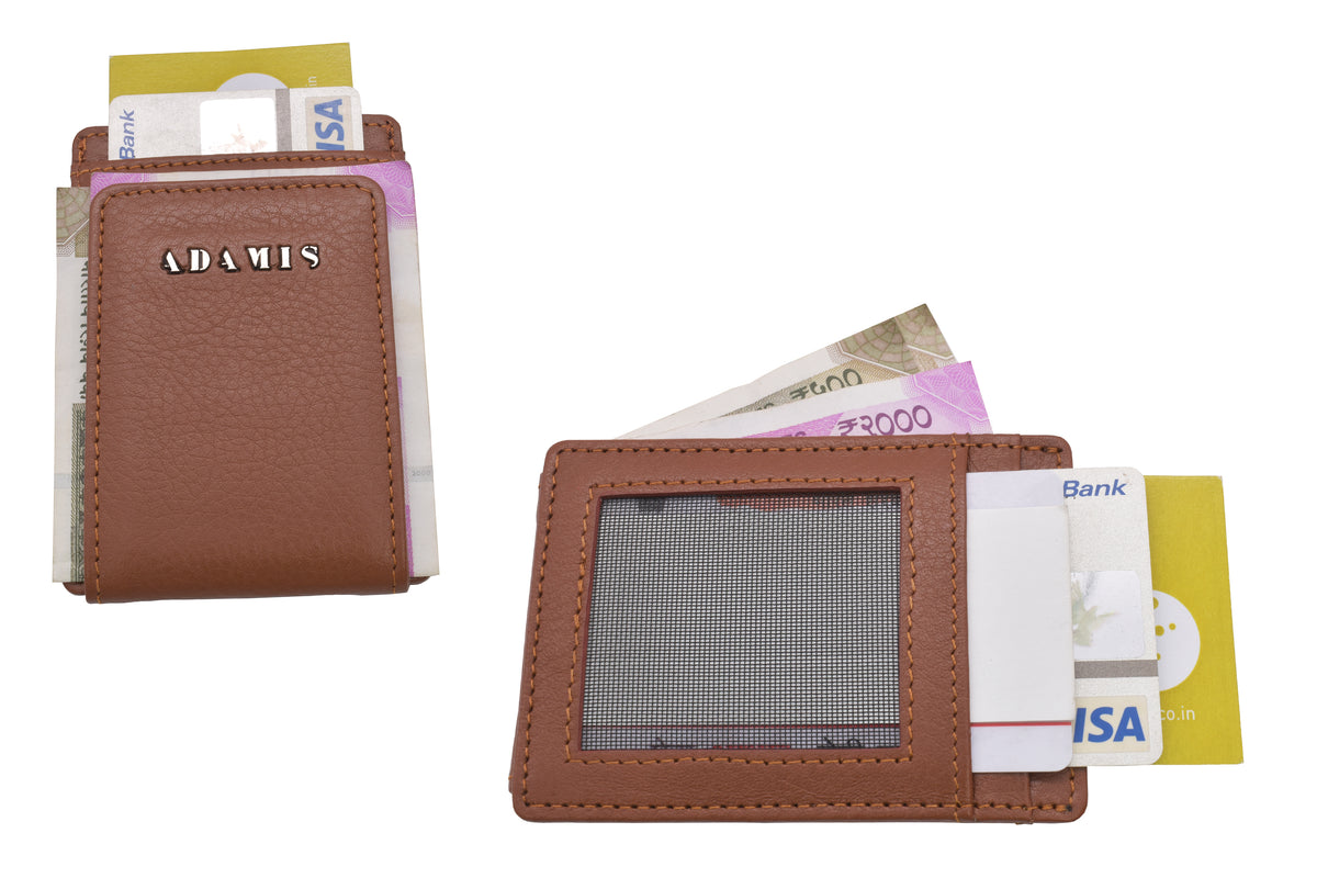 Credit Card Case And Magnetic Money Clip-Tan