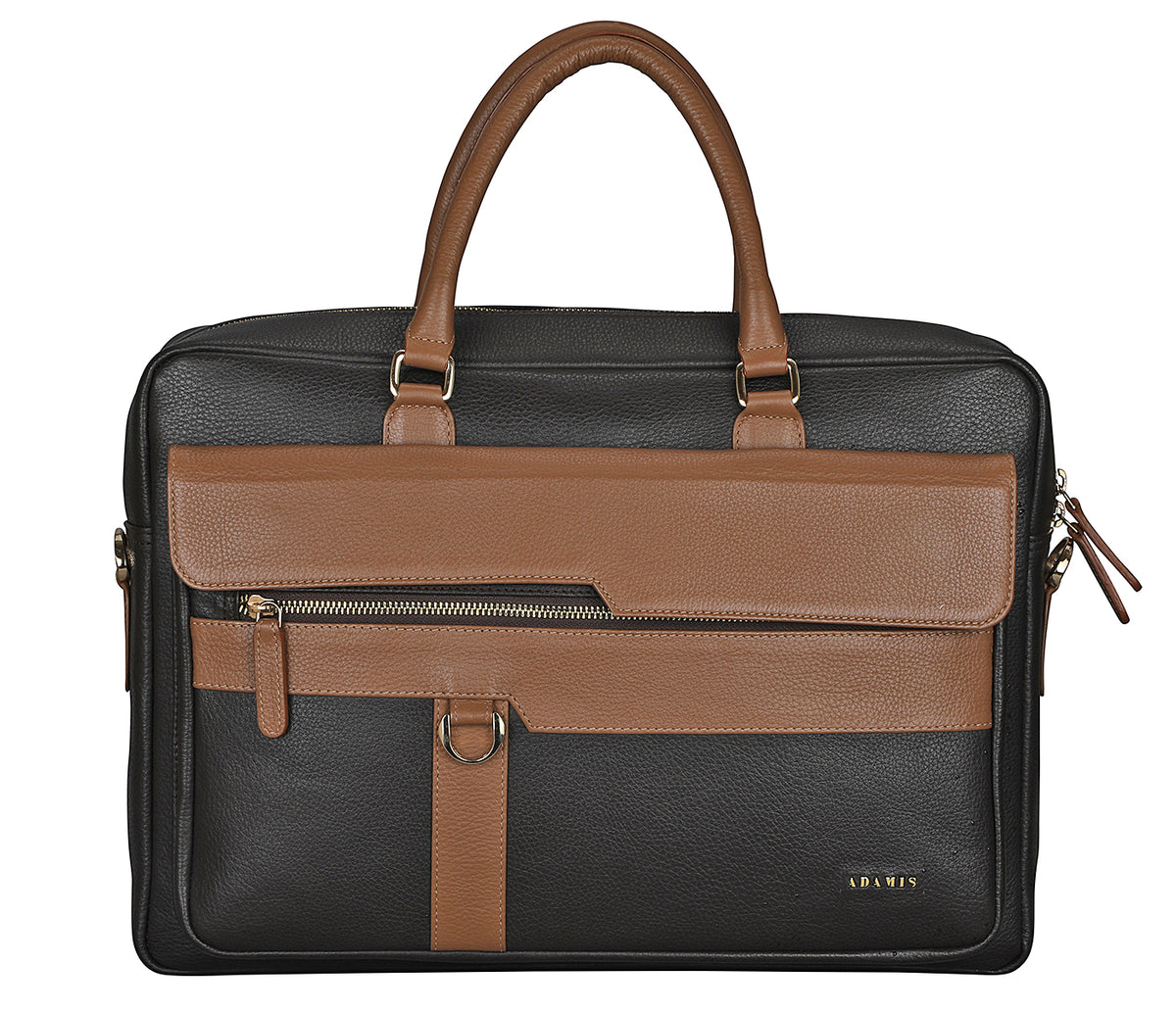 Chris Laptop And Portfolio Bag in Genuine Leather - Black