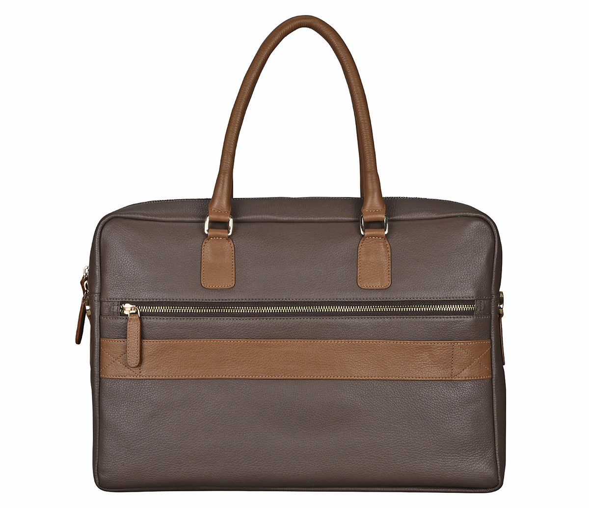 Chris Laptop And Portfolio Bag In Genuine Leather-Brown