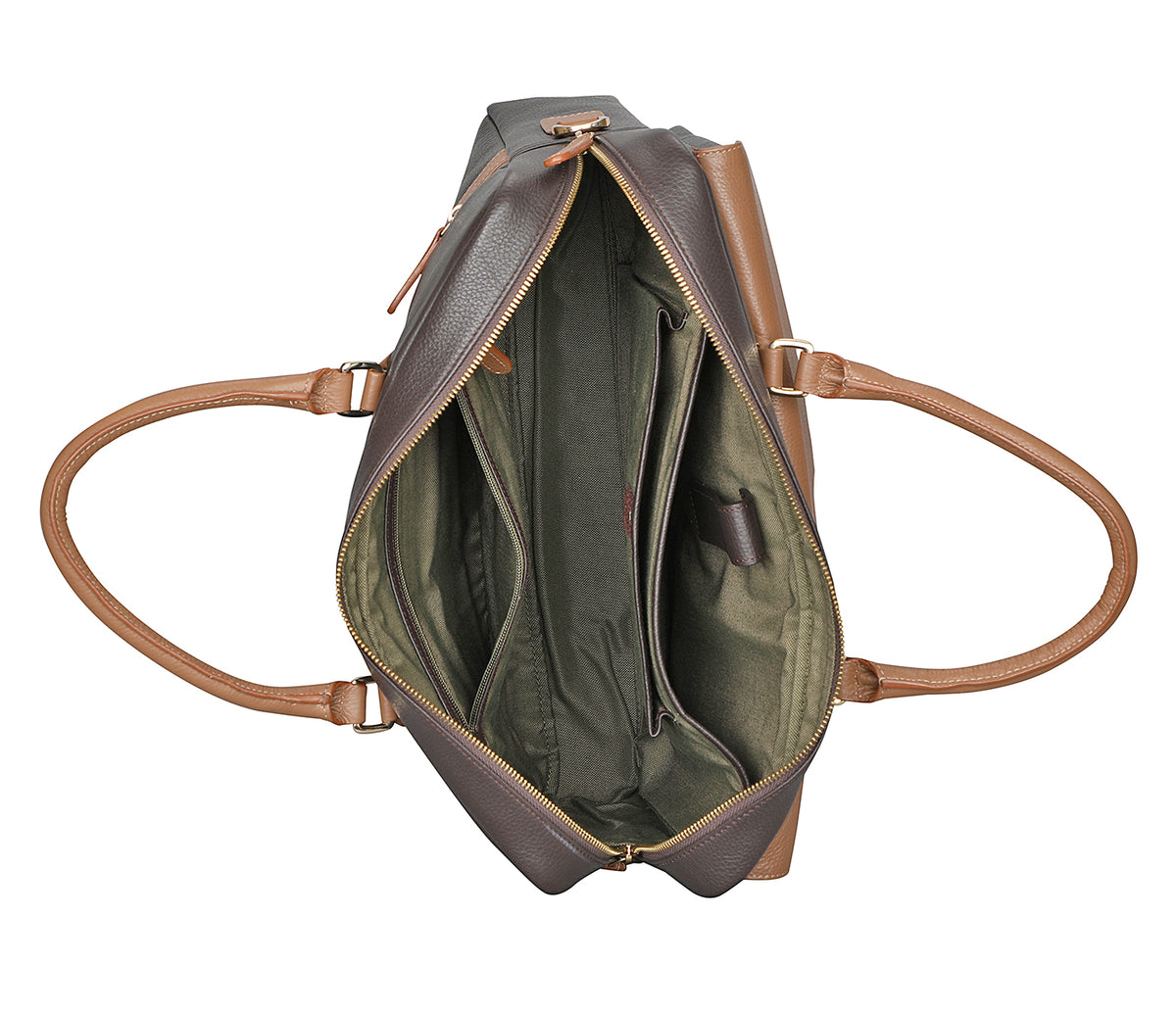 Chris Laptop And Portfolio Bag In Genuine Leather-Brown