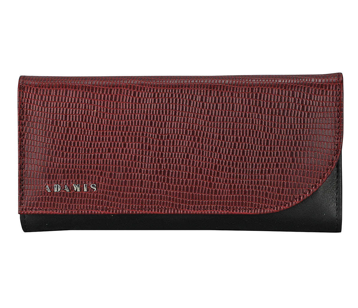 Evelyn Womens Wallet-Wine/Black
