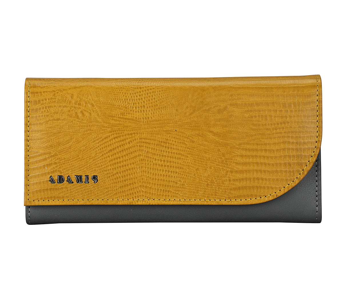 Evelyn Womens Wallet-Mustard / Grey