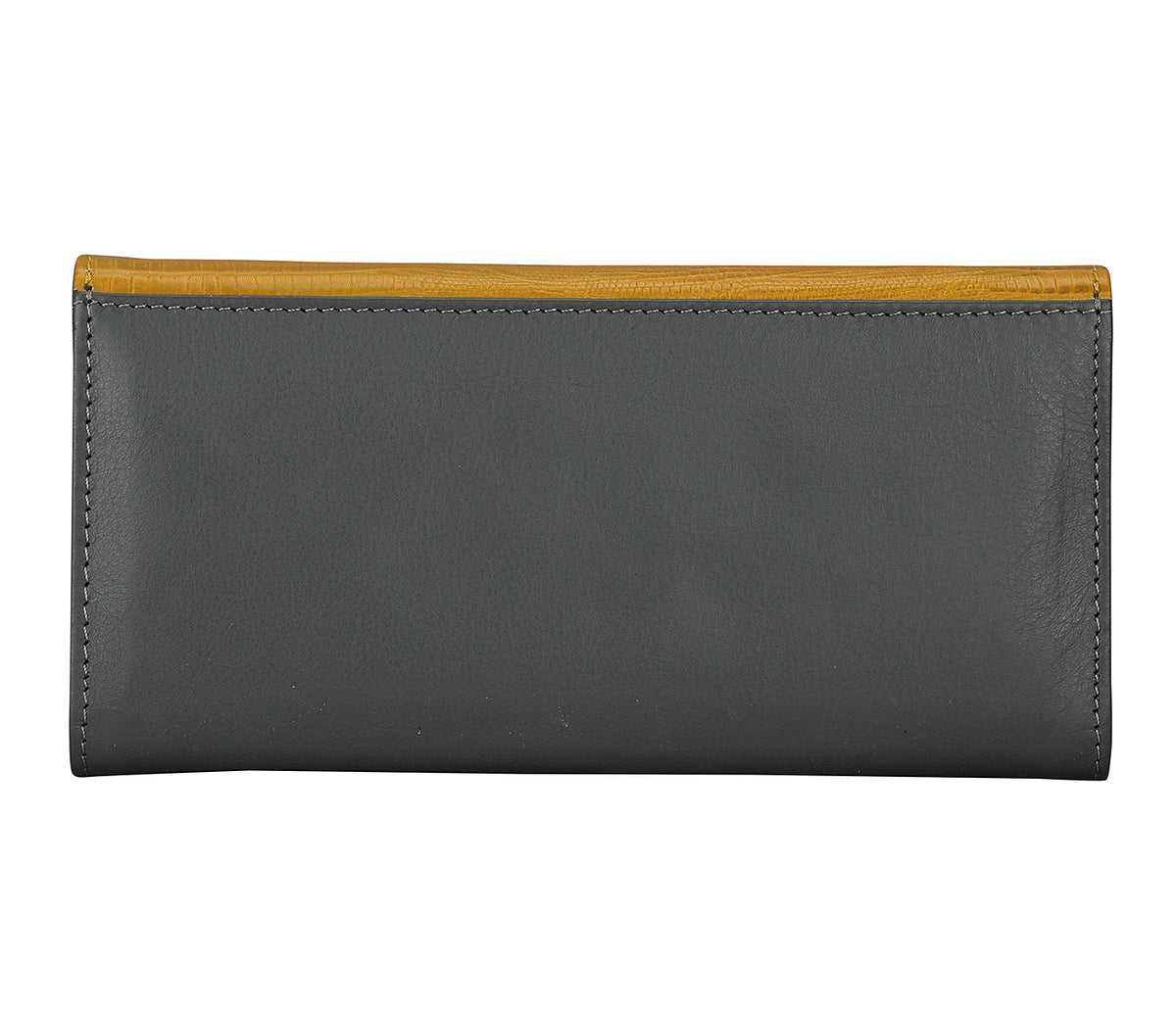 Evelyn Womens Wallet-Mustard / Grey