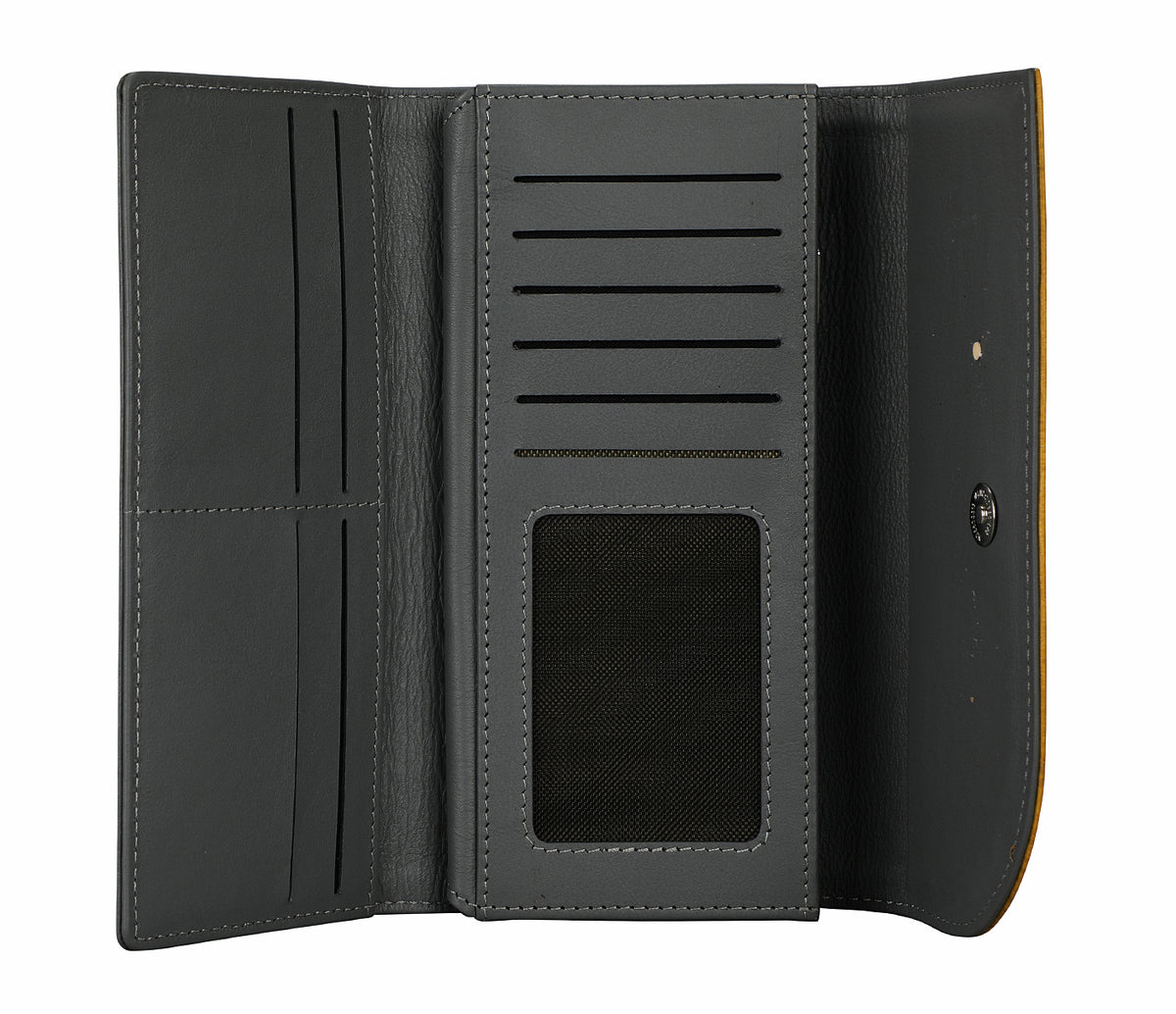 Evelyn Womens Wallet-Mustard / Grey