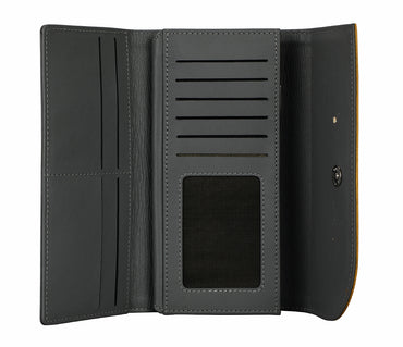 Evelyn Womens Wallet-Mustard / Grey