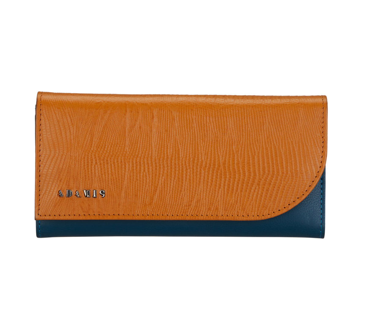 Evelyn Womens Wallet-Tan / Blue