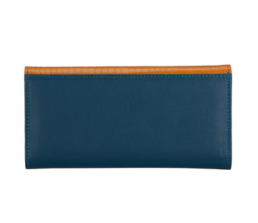 Evelyn Womens Wallet-Tan / Blue