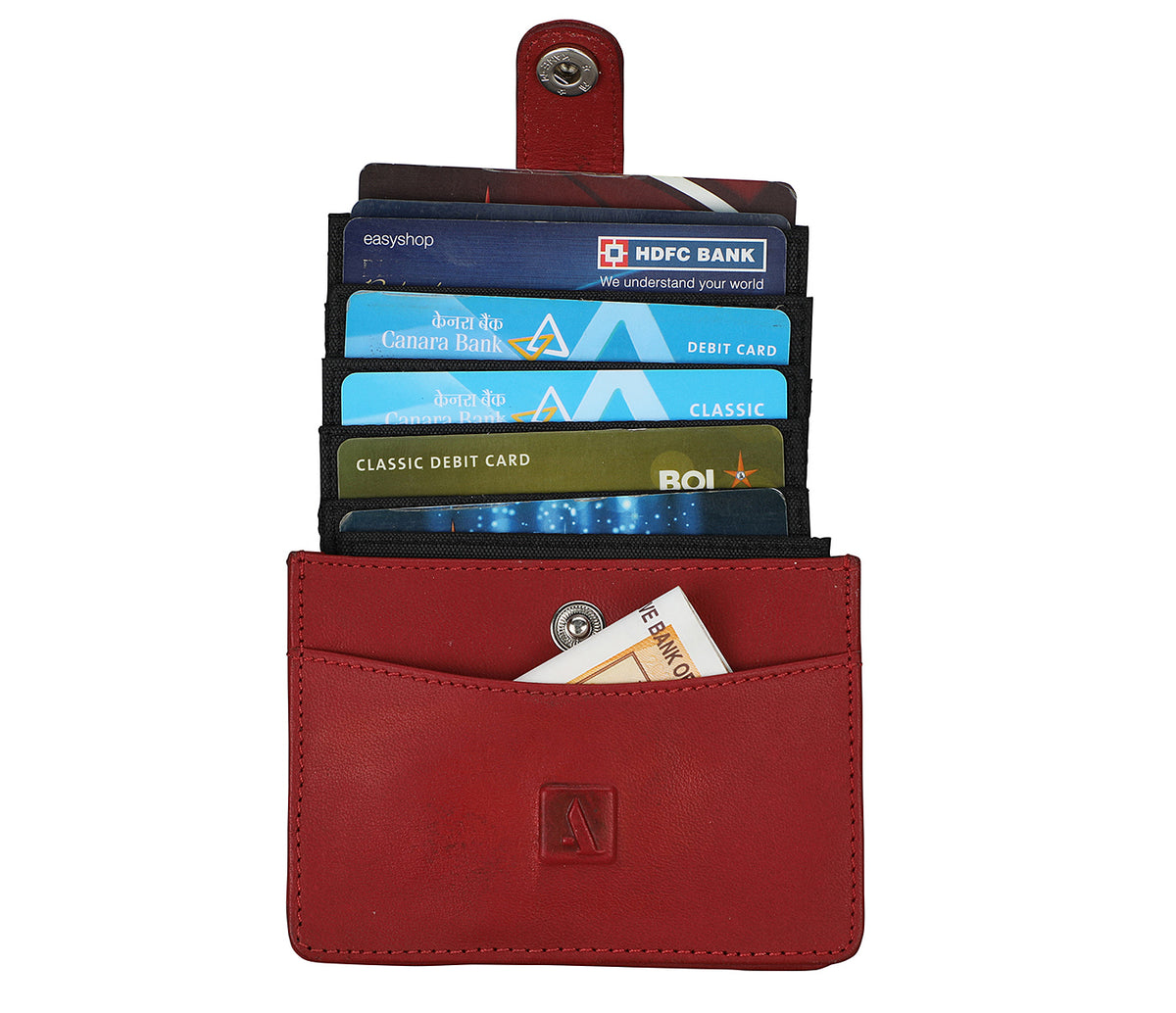 Blue Card Case - Red