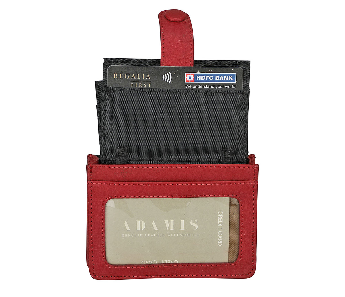 Blue Card Case - Red