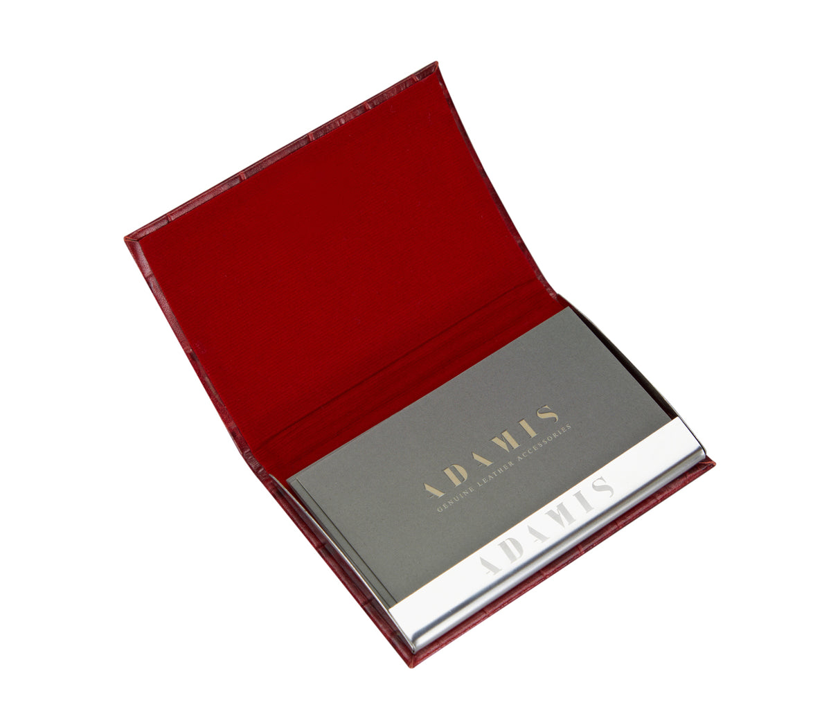 Metal Body Credit, Visiting Card Case Bounded-Red