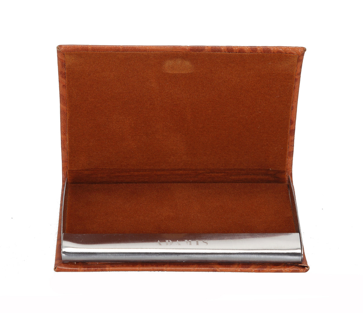 Metal Body Credit, Visiting Card Case Bounded - Tan