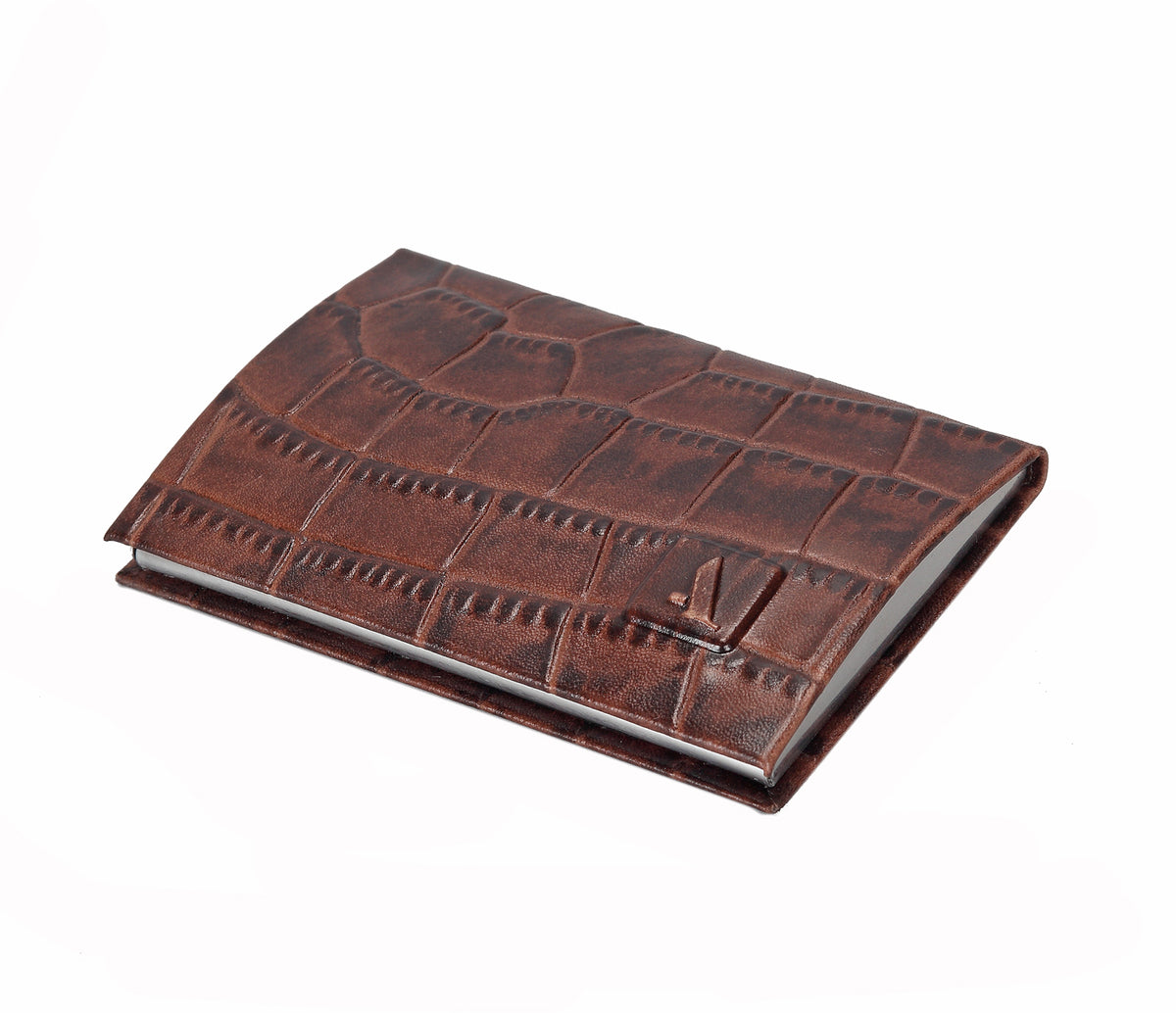 Metal Body Credit, Visiting Card Case Bounded - Brown