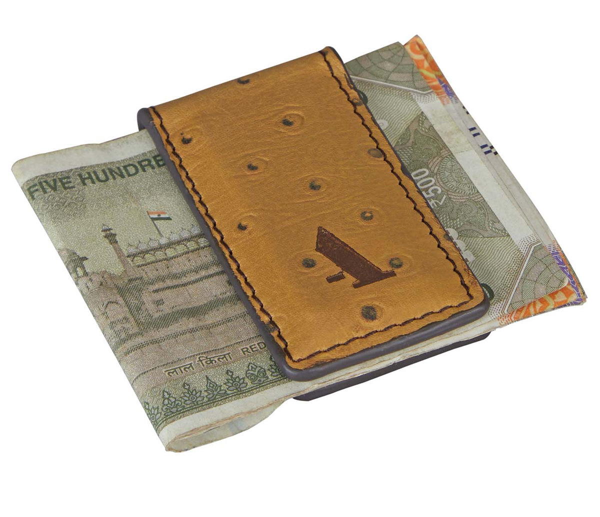 Magnetic Money Clip And Card Holder - Beige