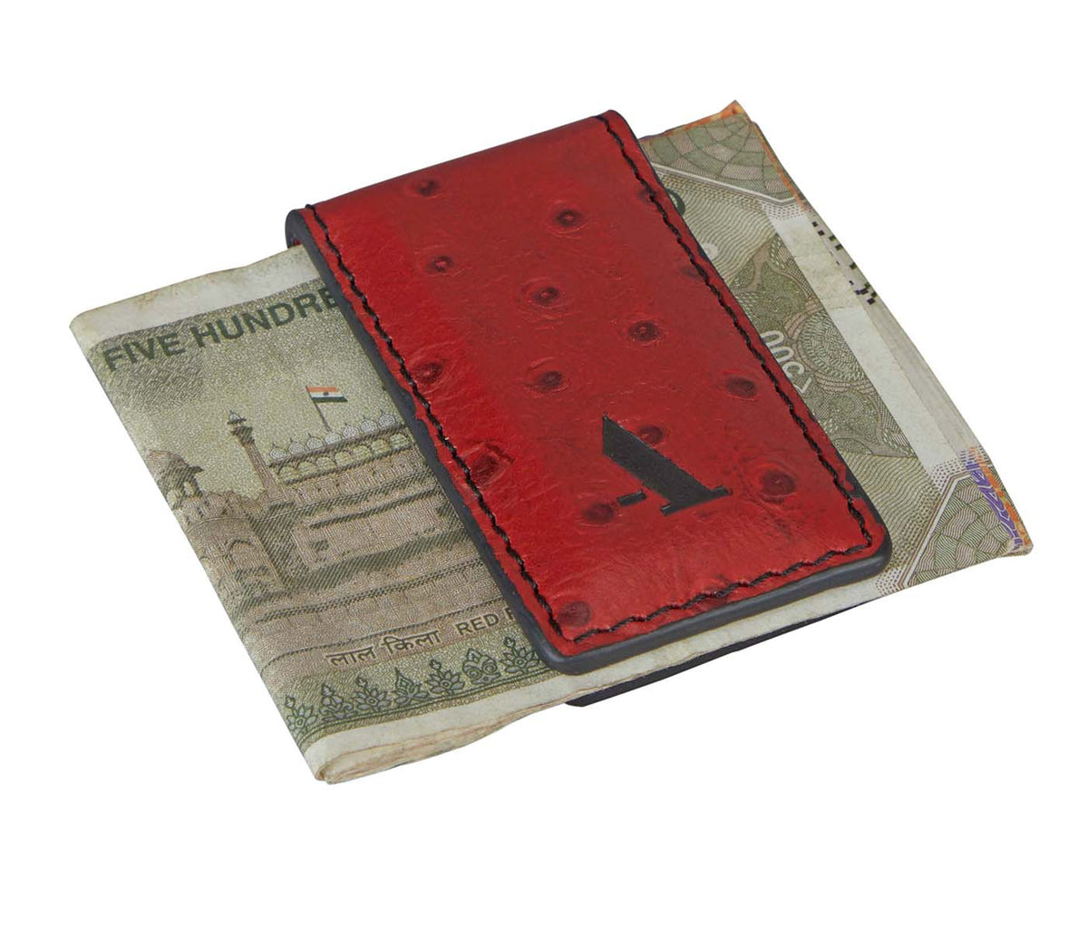 Magnetic Money Clip And Card Holder - Red