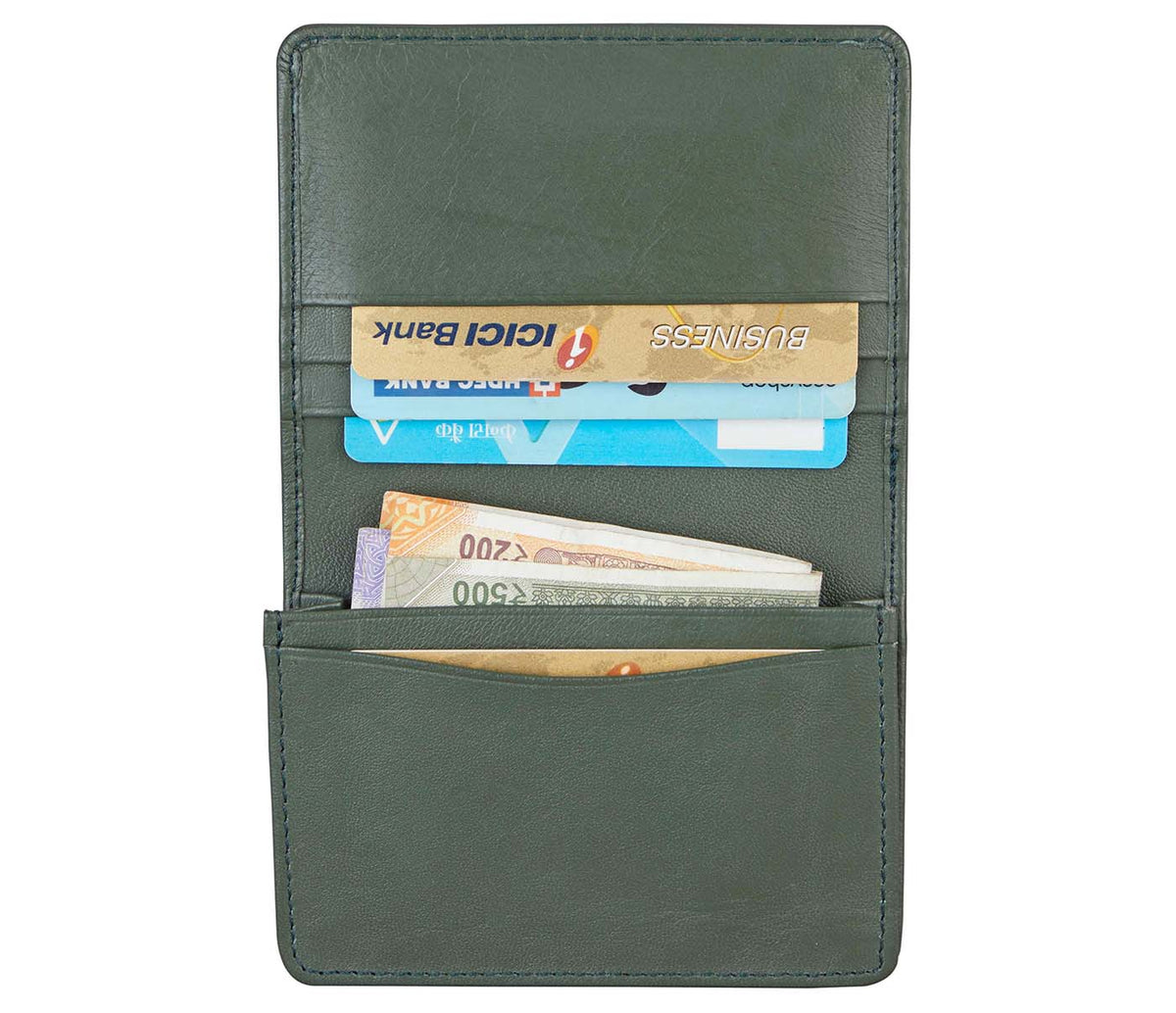 Credit And Business Card Case - Green
