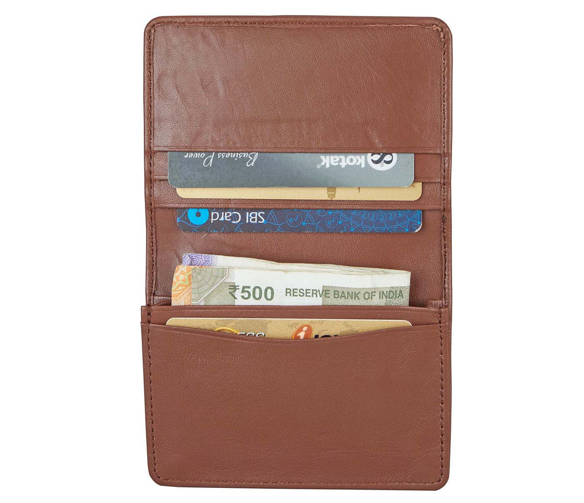 Credit And Business Card Case - Tan