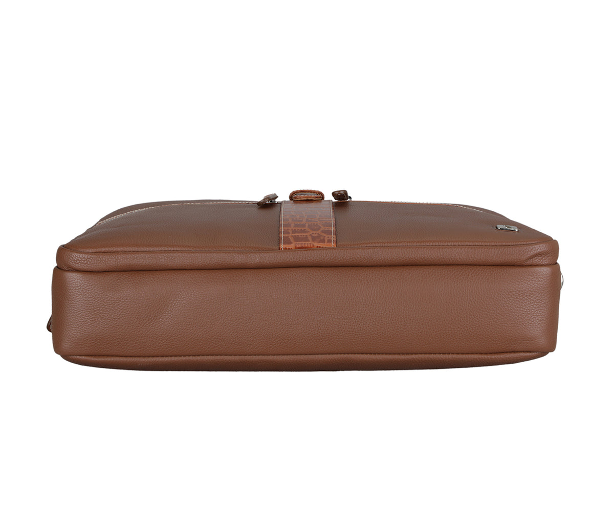 Carlos Laptop, Portfolio Bag - Tan