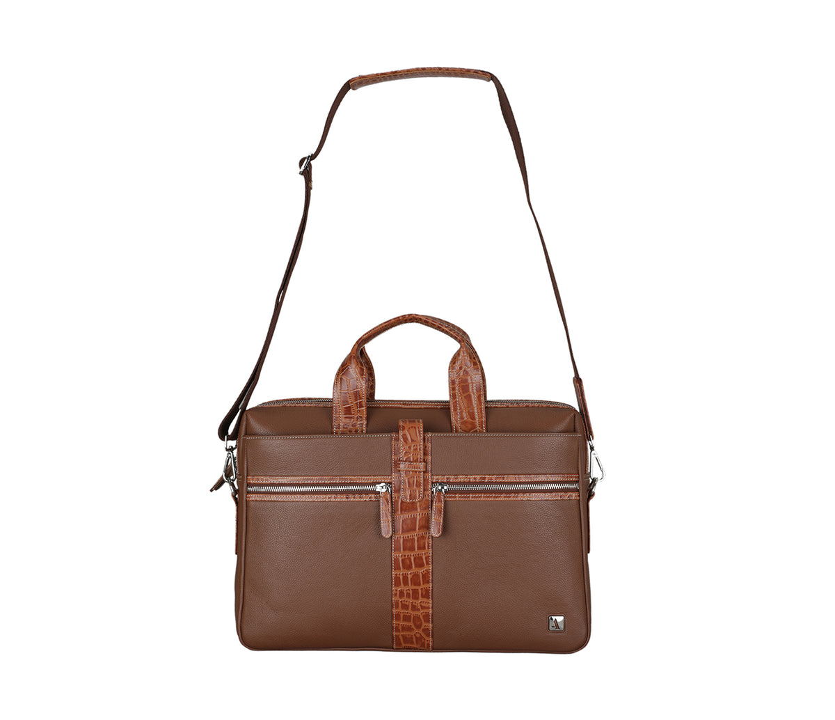 Carlos Laptop, Portfolio Bag - Tan