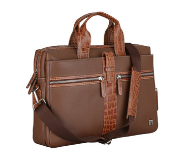 Carlos Laptop, Portfolio Bag - Tan