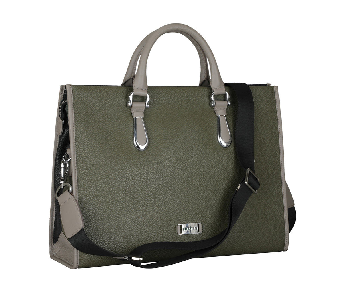 Noah Laptop, Portfolio Bag - Green/Black