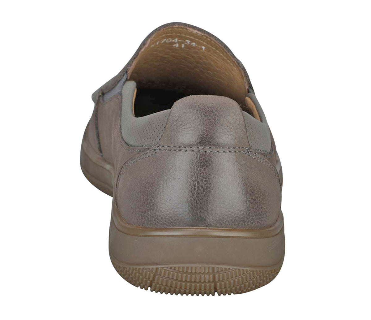 Moccasin In Soft Punched Leather - Khaki