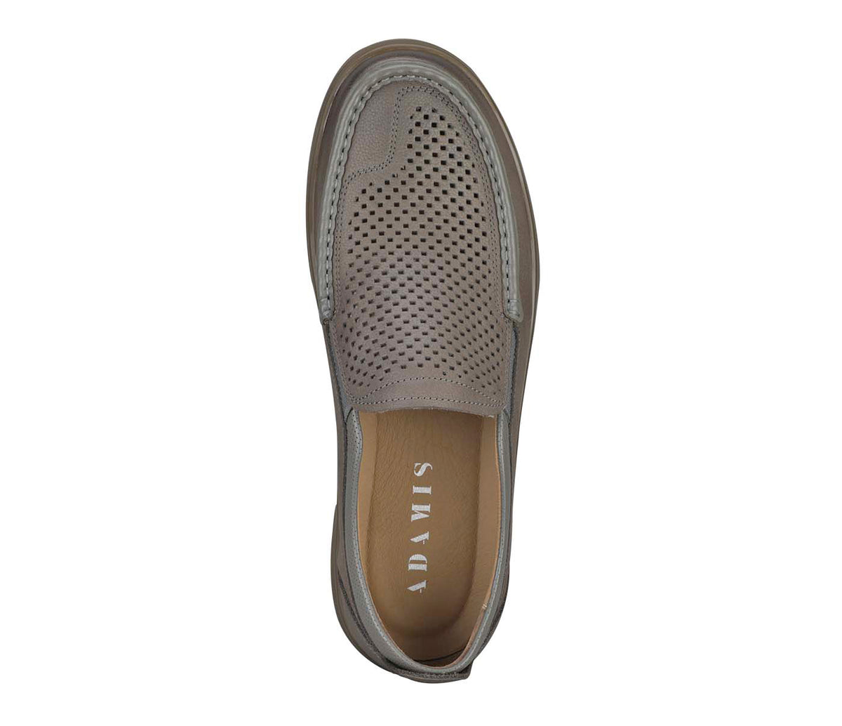 Moccasin In Soft Punched Leather - Khaki