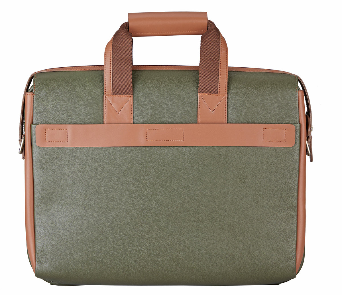 Henry Laptop, Portfolio Bag - Green / Tan