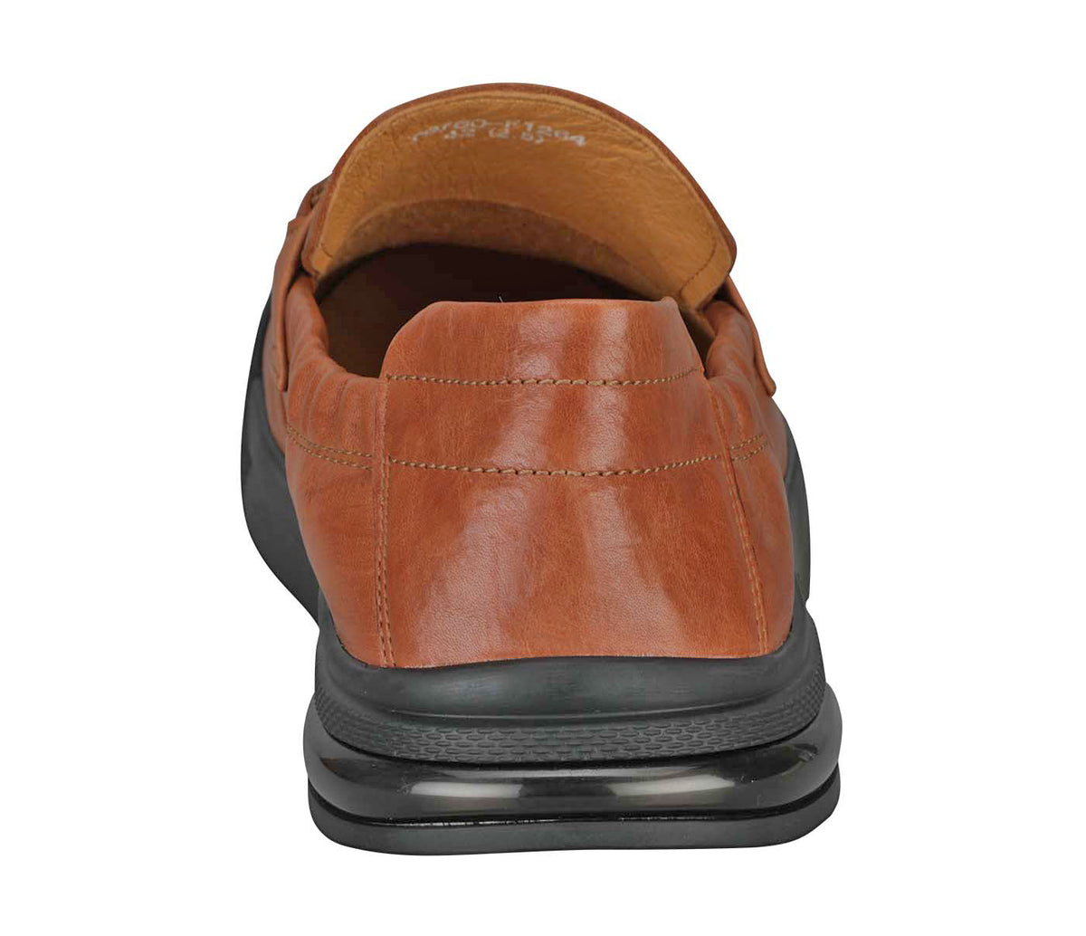 Creased Look Moccasin With Centre Leather Weaved - Tan