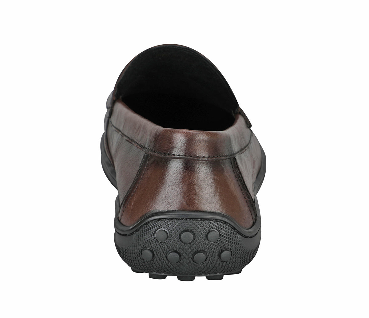 Moccasin In Creased Look Leather-Brown