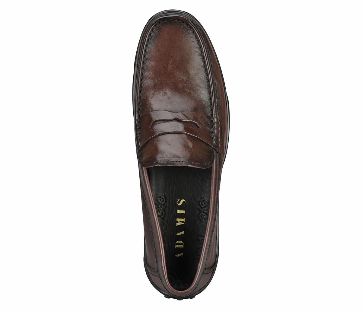 Moccasin In Creased Look Leather-Brown