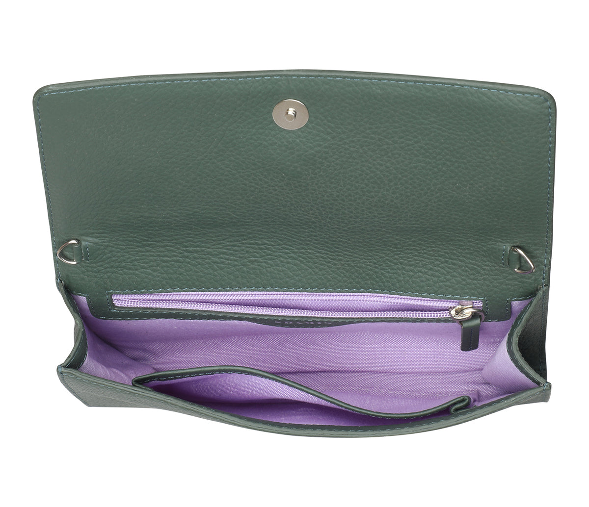 Antonella Clutch And Sling Bag - Green