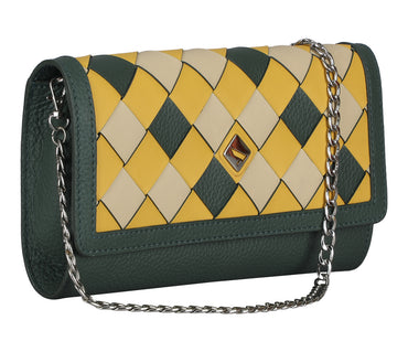 Antonella Clutch And Sling Bag - Green