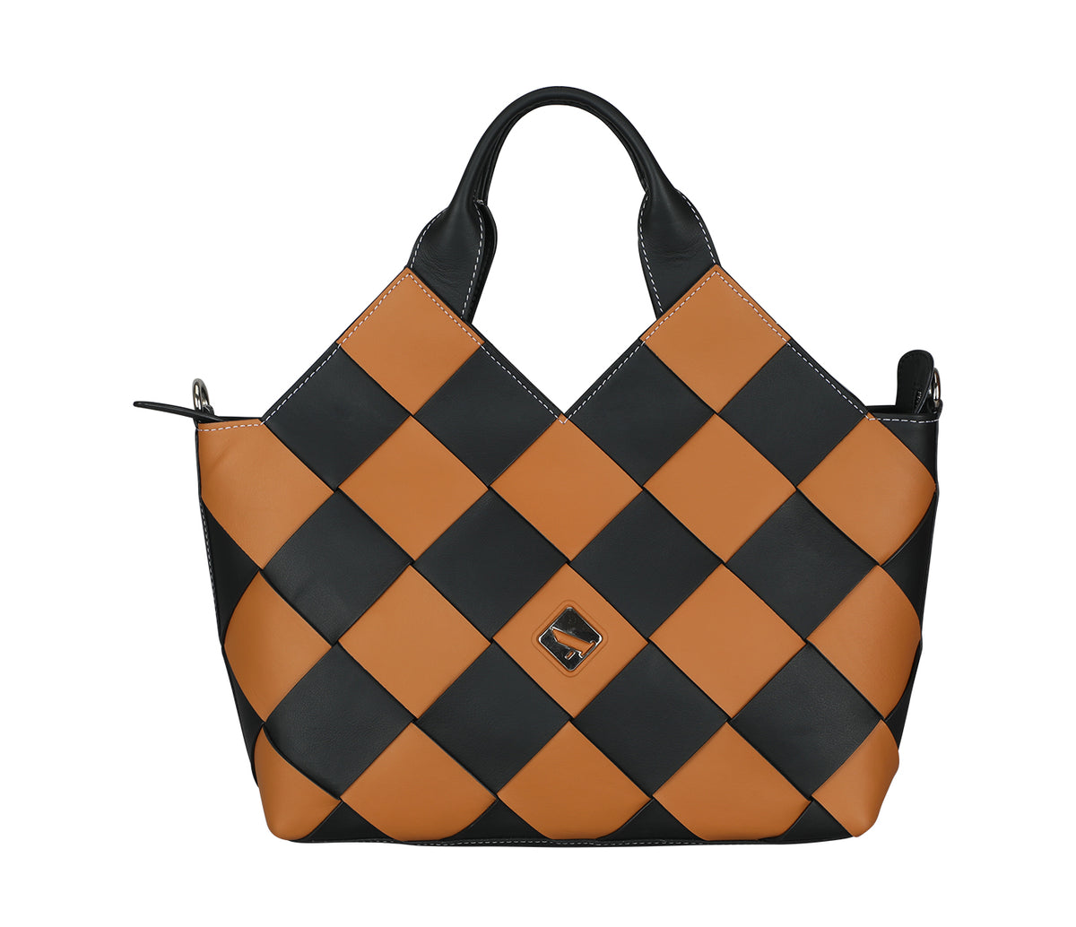 Valeria Shoulder Bag-Black/Tan