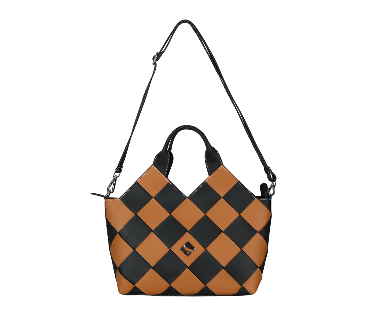 Valeria Shoulder Bag-Black/Tan