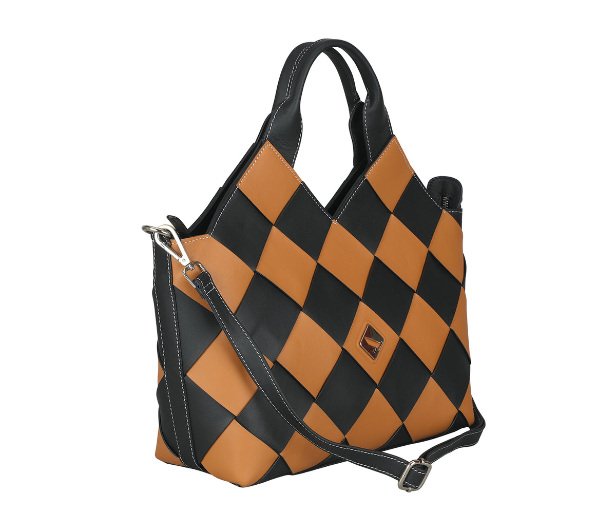 Valeria Shoulder Bag-Black/Tan