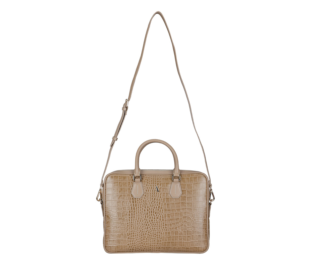 Reyes Laptop Portfolio Bag - Beige