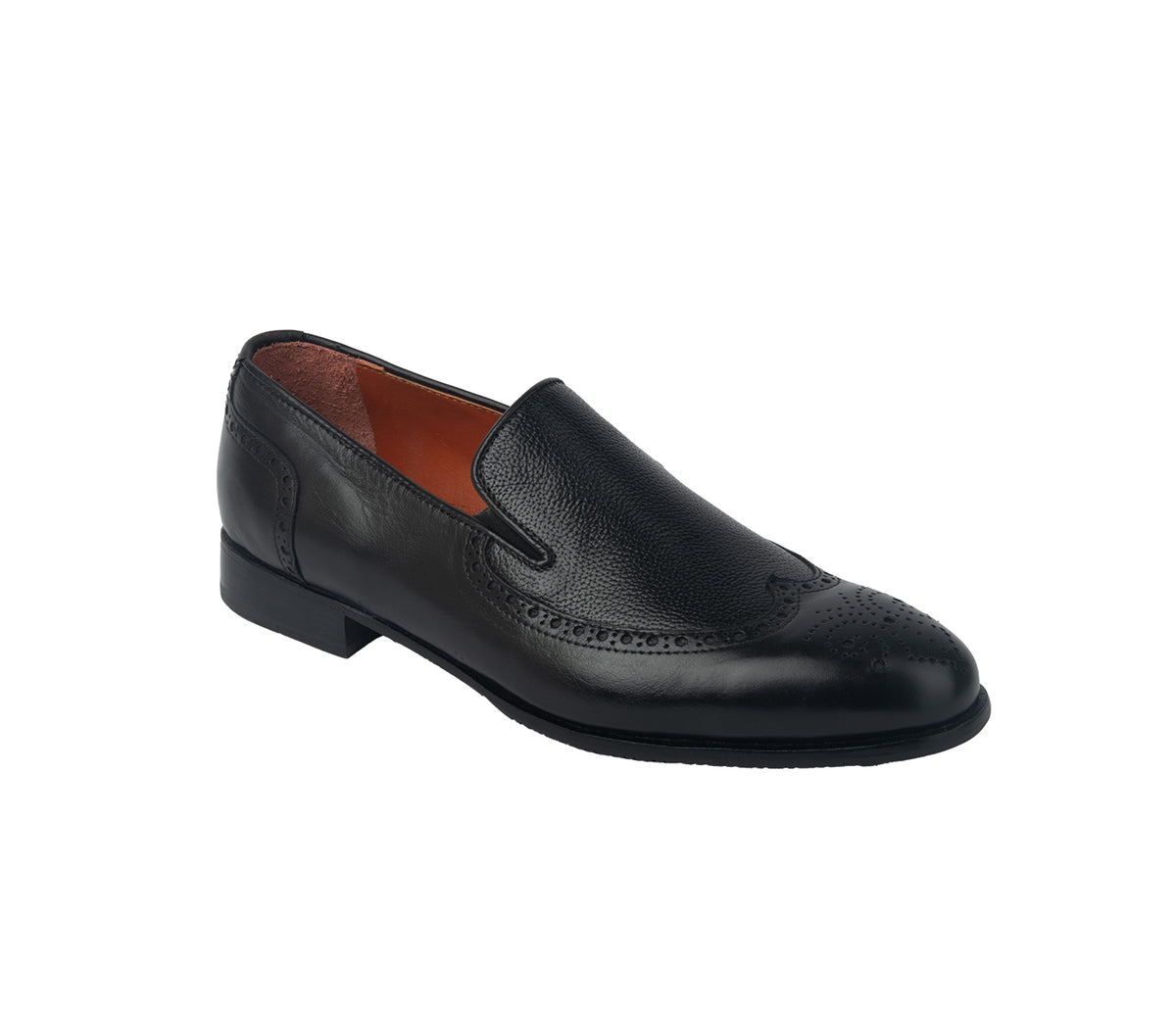 Loafer with Side Fitting Smooth Leather - Black