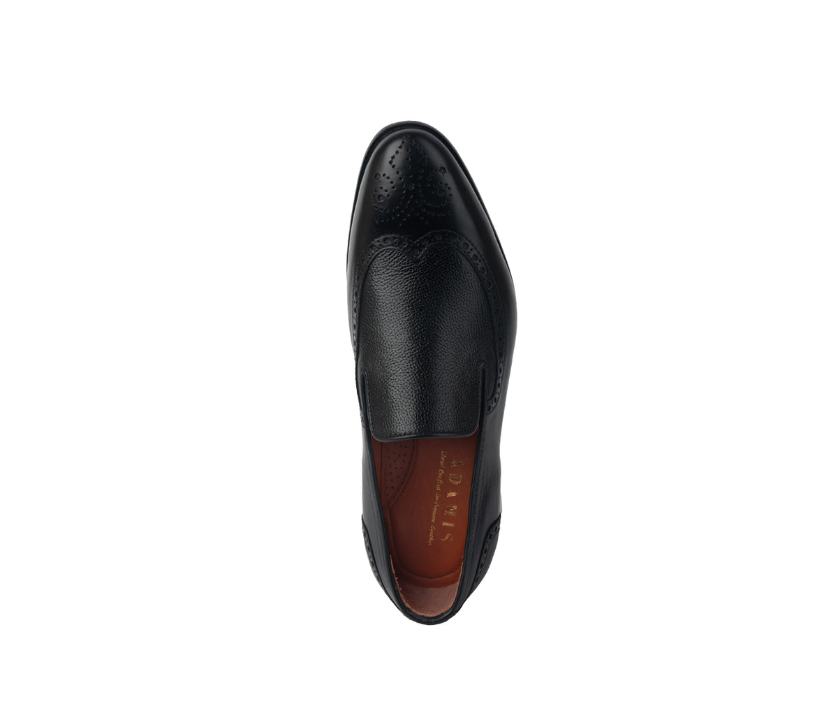 Loafer with Side Fitting Smooth Leather - Black