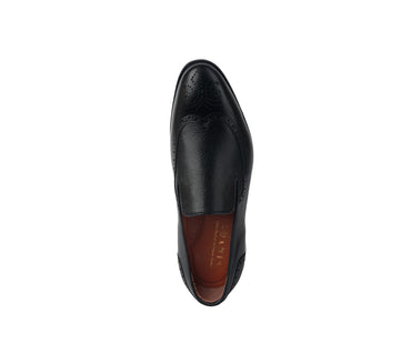 Loafer with Side Fitting Smooth Leather - Black
