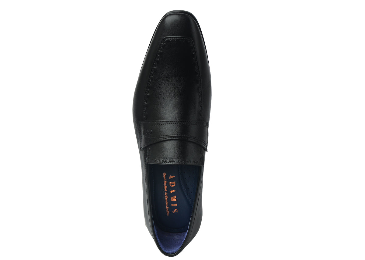 Loafer with Side Fitting Smooth Leather - Black